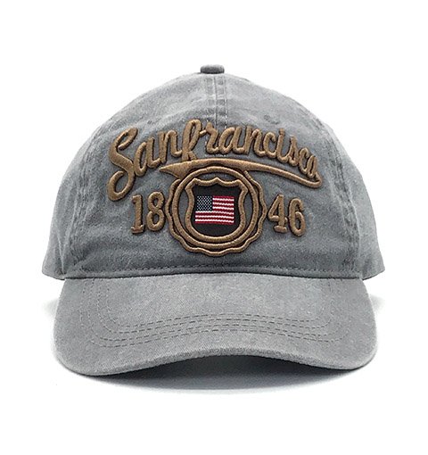 Pure Cotton Washed American Flag + 3D Letter Embroidery Gray Baseball Cap