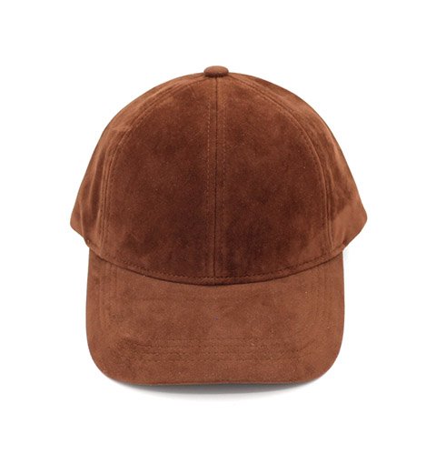 Blank Dark Brown Suede Baseball Cap