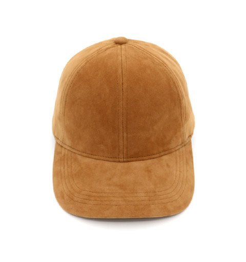 Blank Light Brown Suede Fabric Baseball Cap
