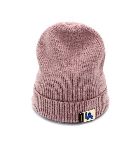 Pink Wool with Warm Inner Lining LA Label Knitted Hat